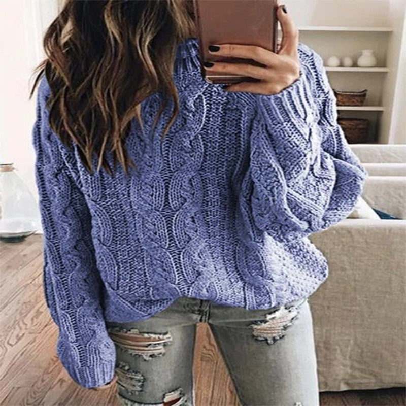 European And American Fashion Solid Color Knitted Top Women's Clothing