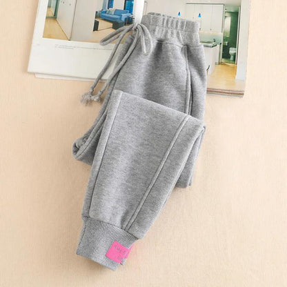 Loose-fit Tappered Trousers Children's Velvet Padded Slimming Sports Harem Sweatpants
