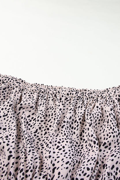 Off-the-shoulder Leopard Print Ruffle Romper