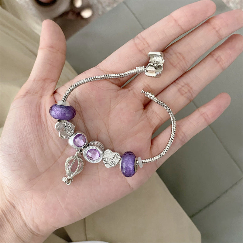 New Panjia Style Beaded Purple Hot Air Balloon Bracelet For Women