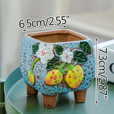 Square Creative Cute Cartoon Ceramic Succulent Pot