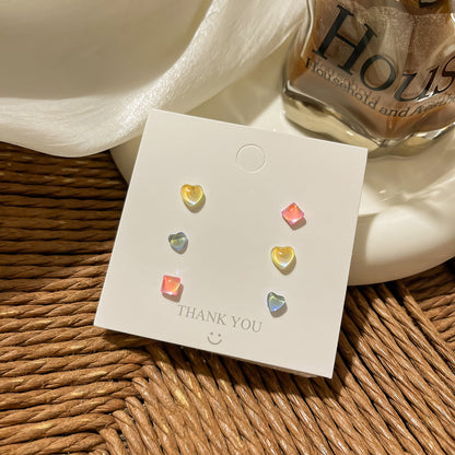 Glitzy Laser Silver Stud Earrings