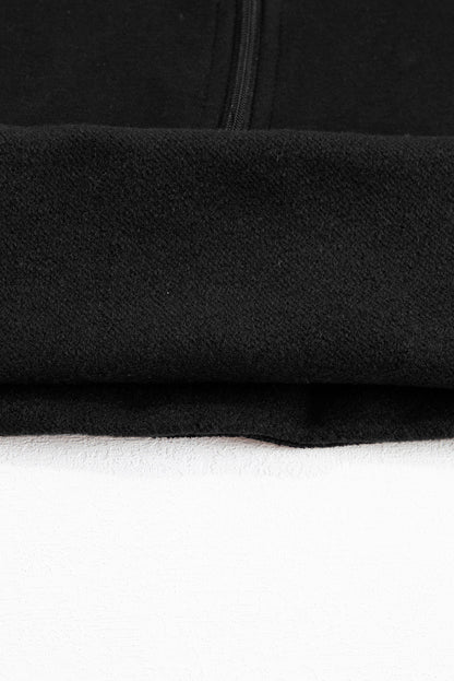 Khaki Printed Plaid Sleeve Patchwork Collared Textured Sweatshirt