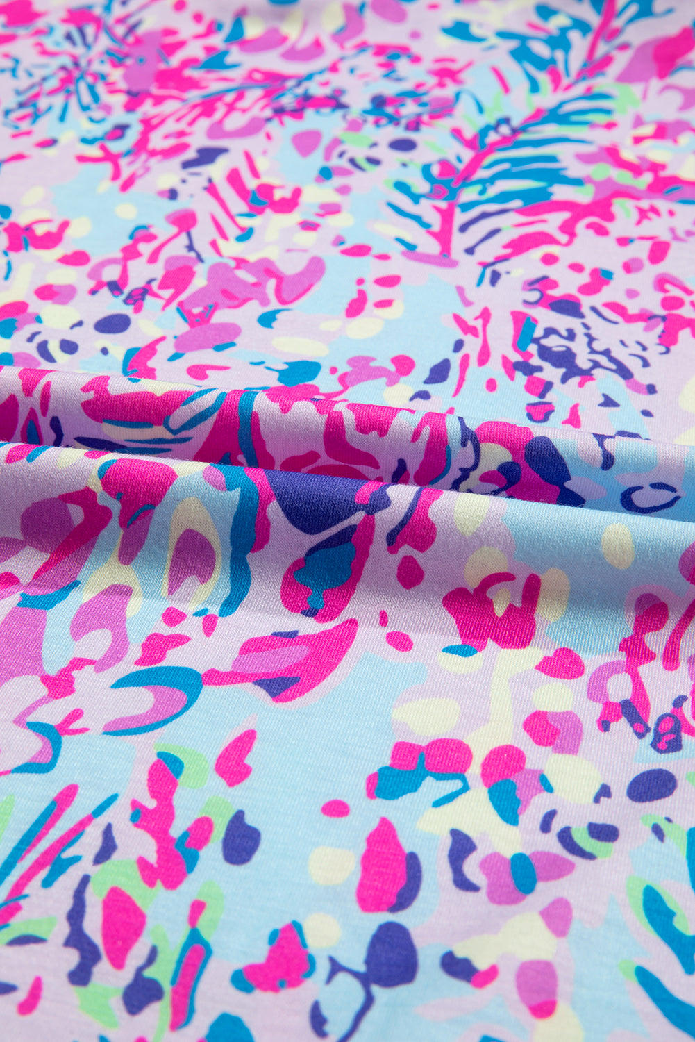 Pink Loose Painted Floral Tee