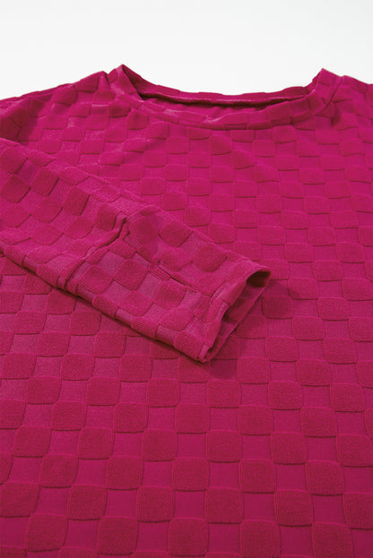 Black Solid Textured Thumbhole Sleeve Top