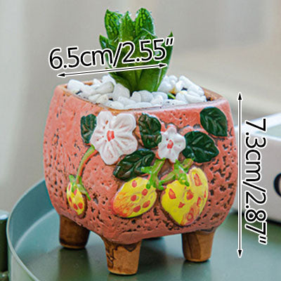 Square Creative Cute Cartoon Ceramic Succulent Pot