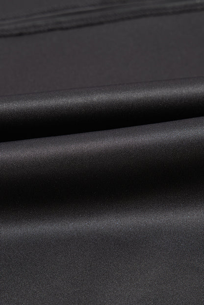 Black Faux Leather Loose T-shirt Dress