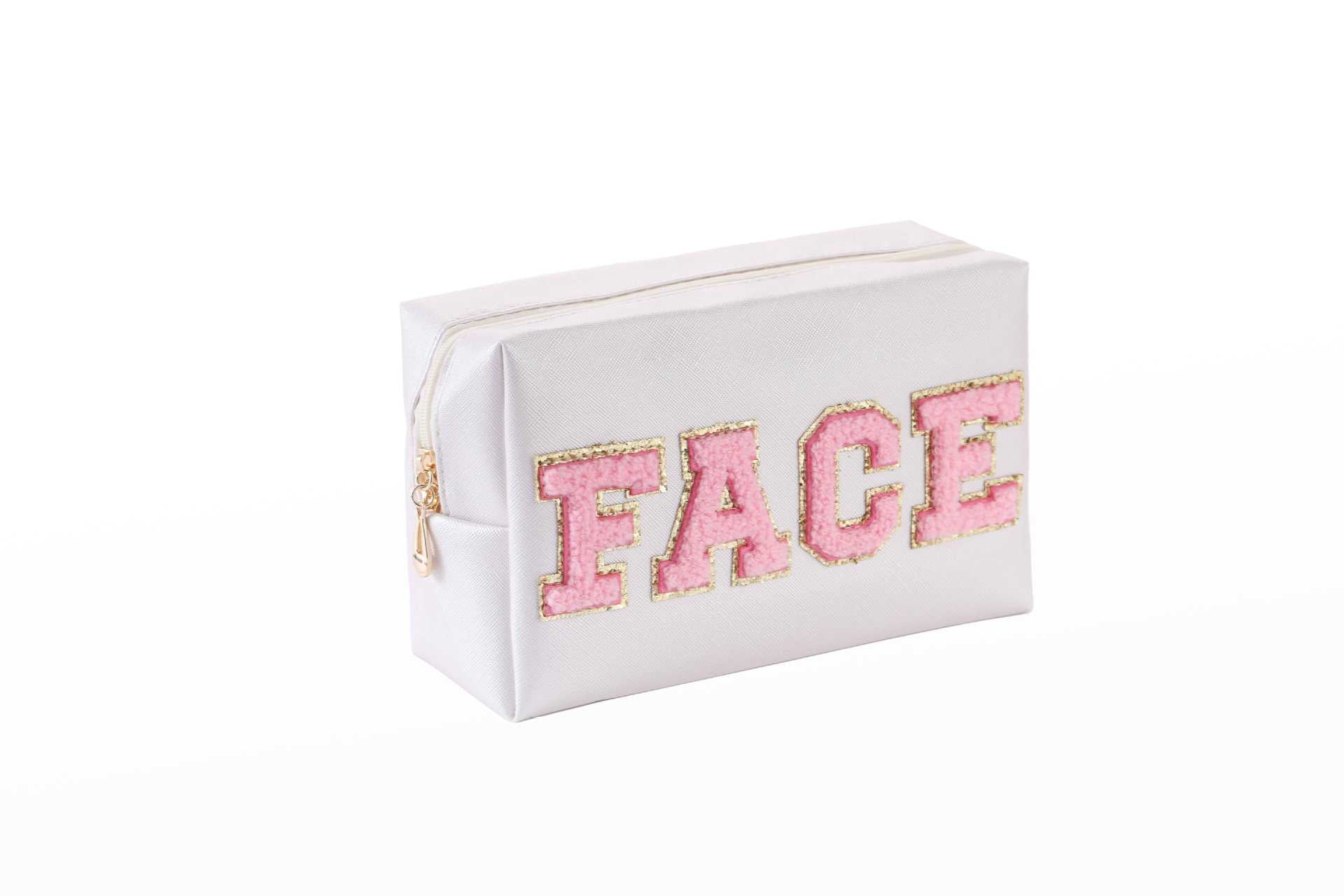 Towel Embroidery Letter Sticker Makeup Outdoor Travel Toiletry Bag