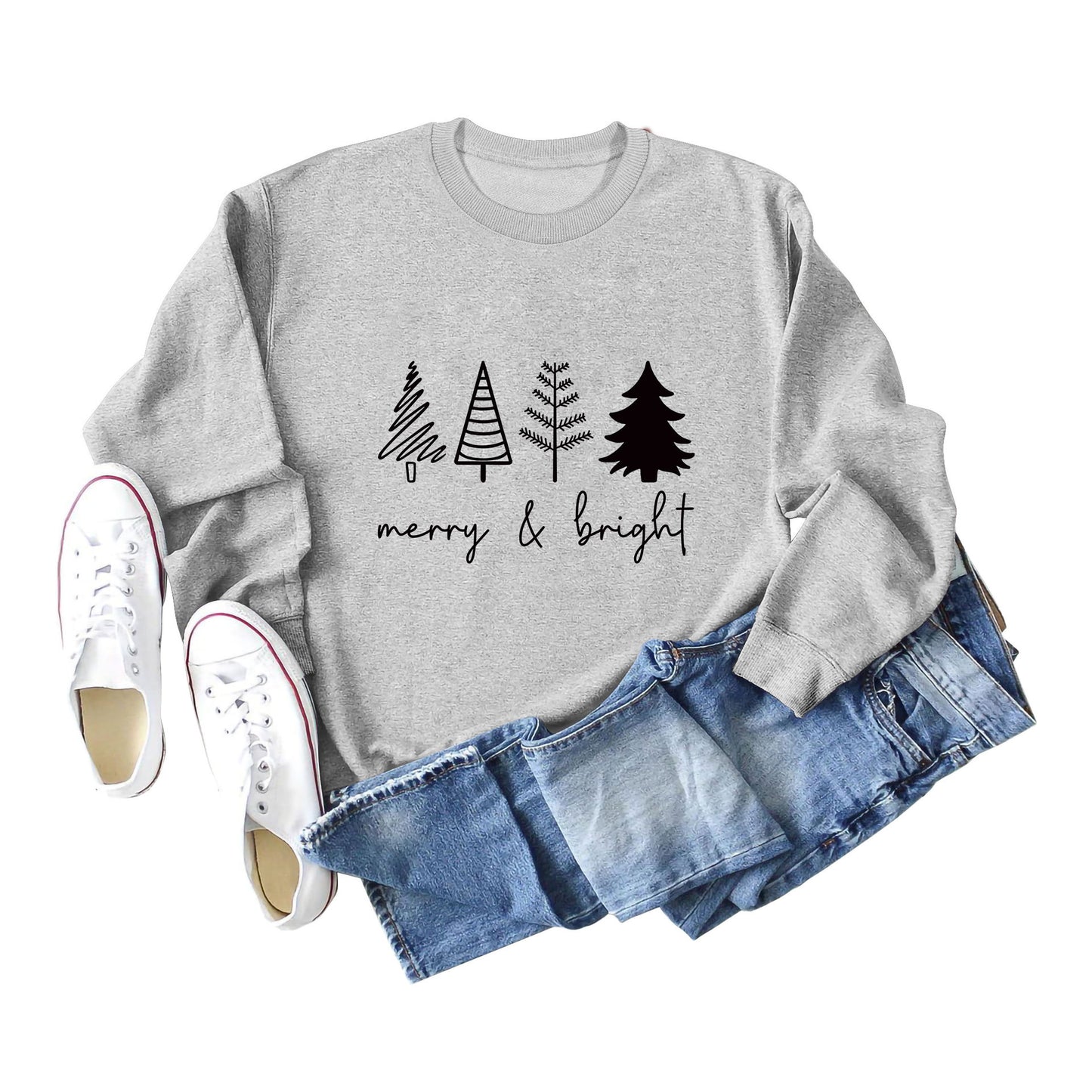 Printing Casual Women's Round Neck Loose Sweatshirt Shirt