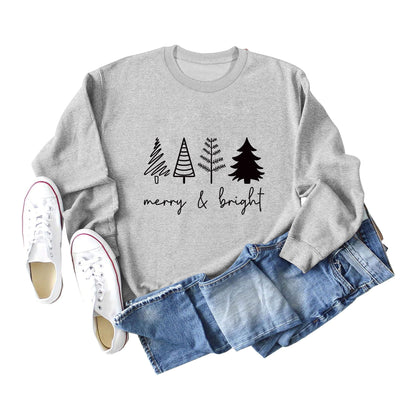 Printing Casual Women's Round Neck Loose Sweatshirt Shirt