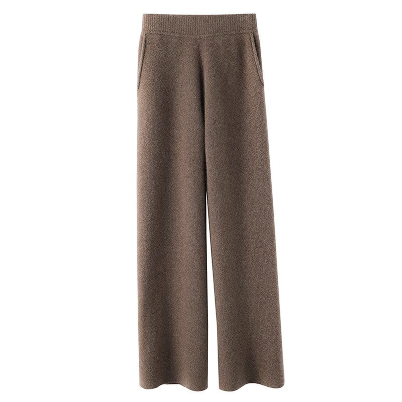 Women's Casual Wide-leg Wool Pants