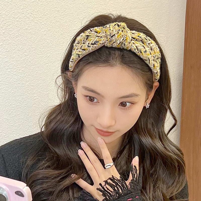 Classic Style Dark Coffee Wool Knot In The Middle Headband