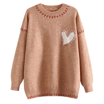 Women's Korean Style Knit Sweater Loose Lazy Pullover