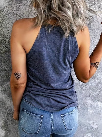 Women's Printed Sleeveless Vest T-shirt