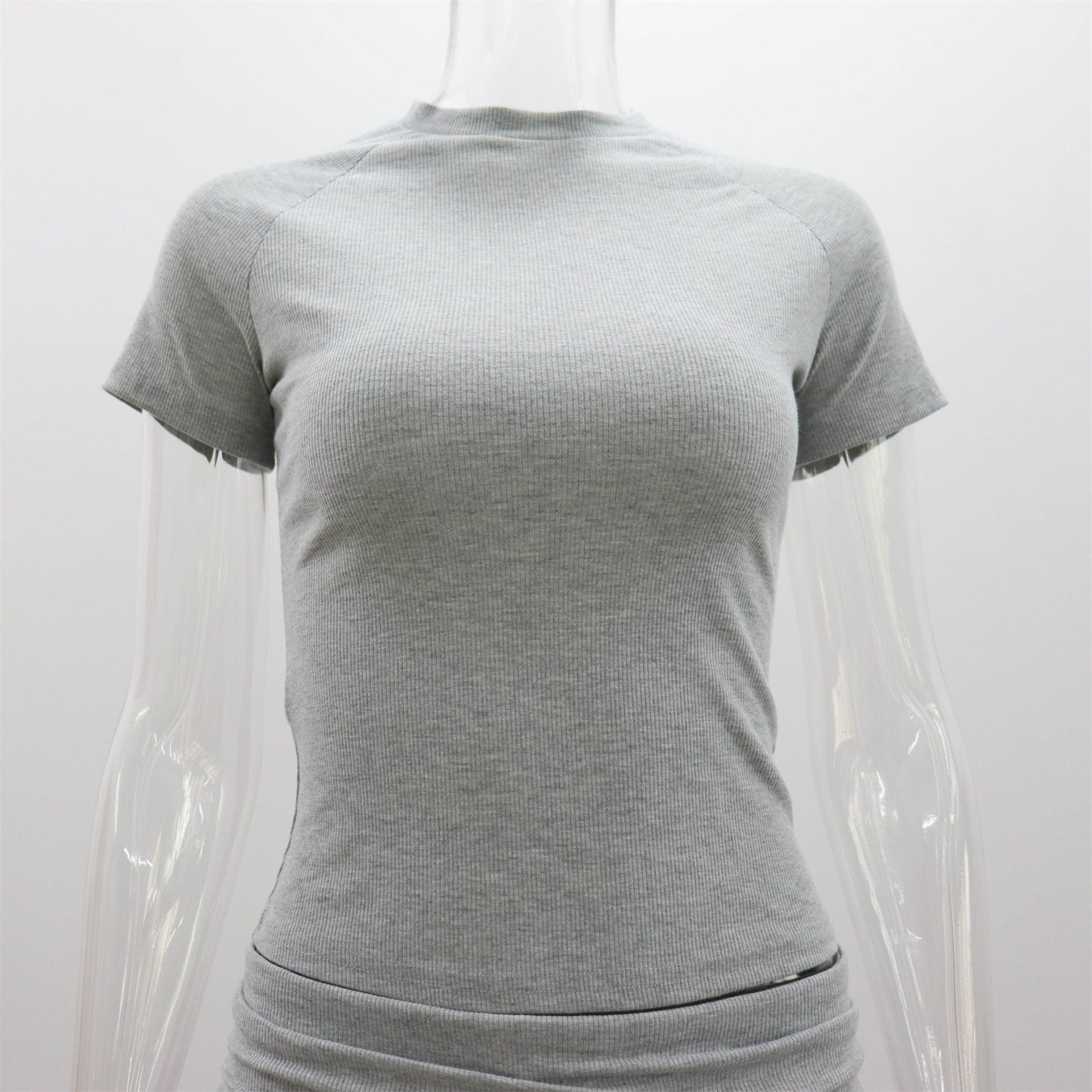 Casual Trousers European And American Tight Short Sleeve Top And Trousers Simple