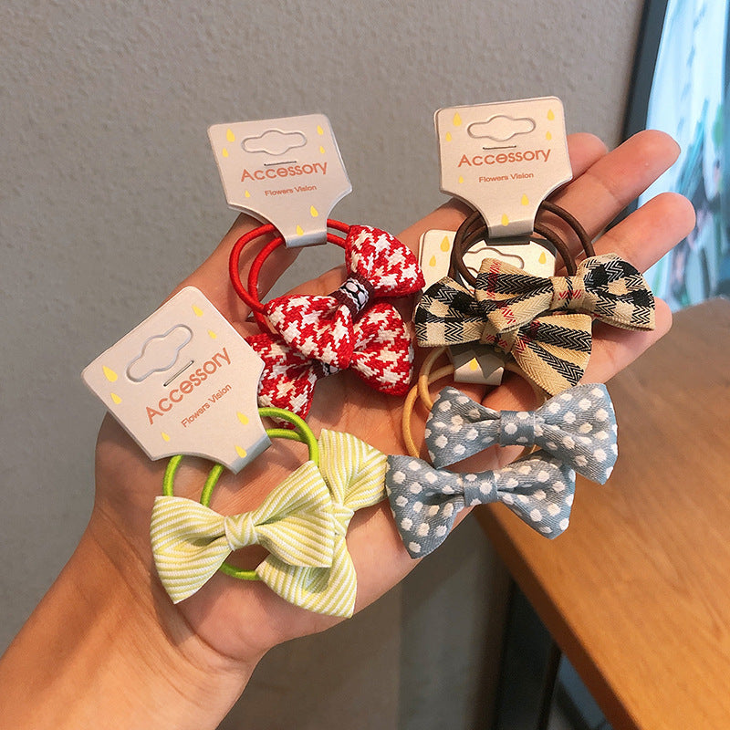 Children's Jewelry Fabric Bowknot Rubber Band Card Pack