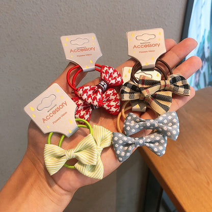 Children's Jewelry Fabric Bowknot Rubber Band Card Pack
