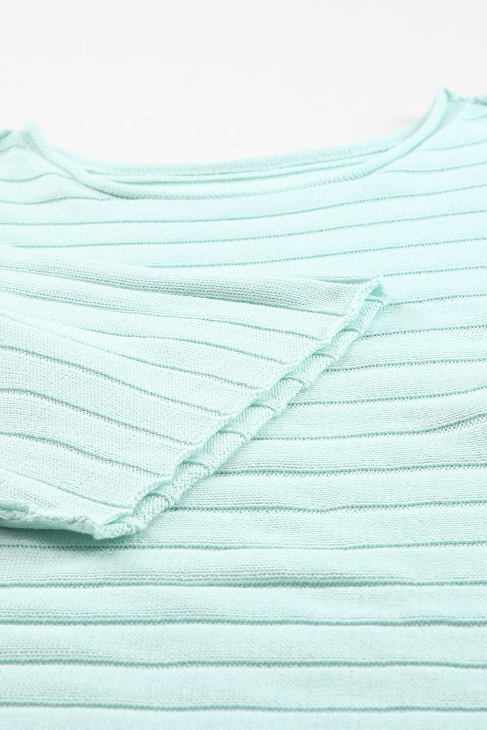 Apricot Exposed Seam Ribbed Knit Dolman Sweater