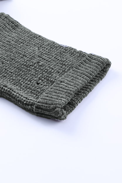 Bright White Ripped Raw Hem Chunky Pullover Sweater