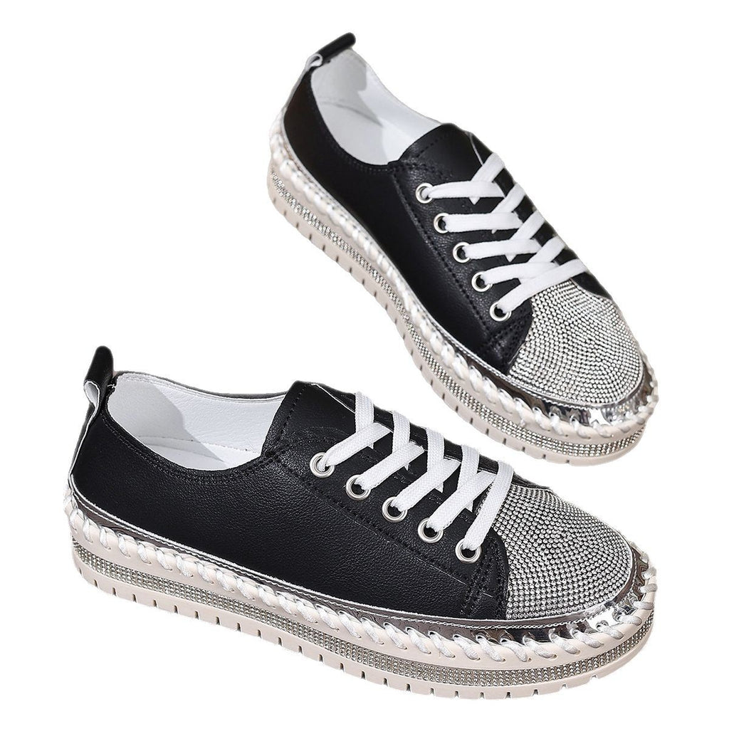 Womens Plus-size White Sneakers With A Chunky Sole