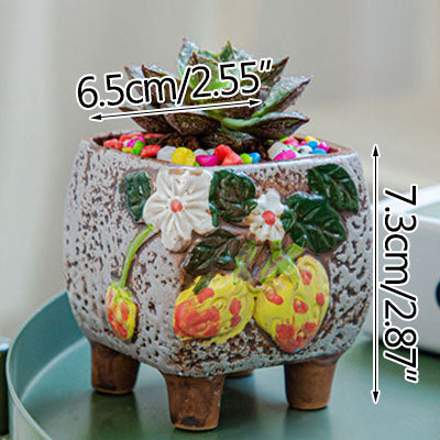Square Creative Cute Cartoon Ceramic Succulent Pot