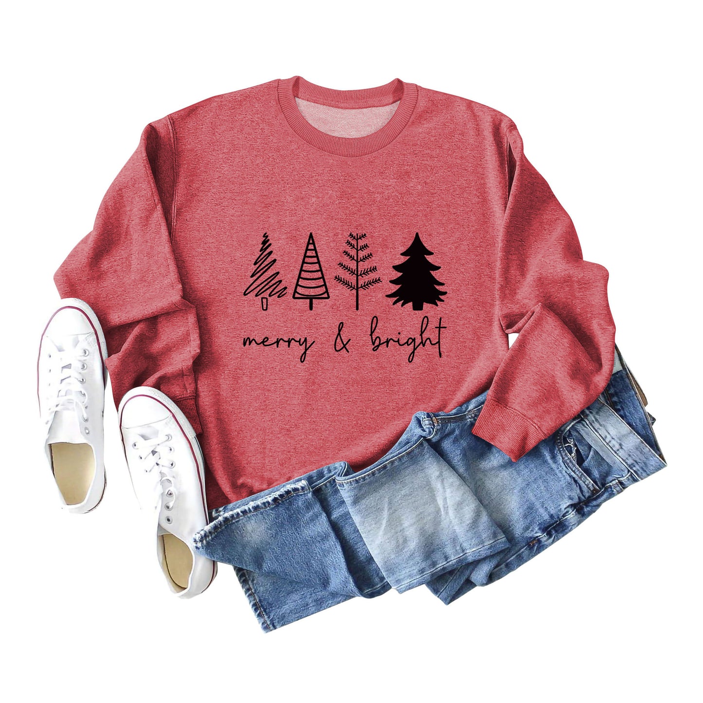 Printing Casual Women's Round Neck Loose Sweatshirt Shirt