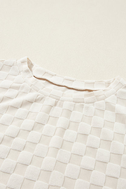 Black Solid Textured Thumbhole Sleeve Top