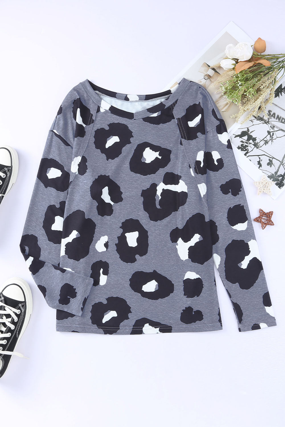 Leopard Pocket Short Sleeve Drawstring Lounge Set