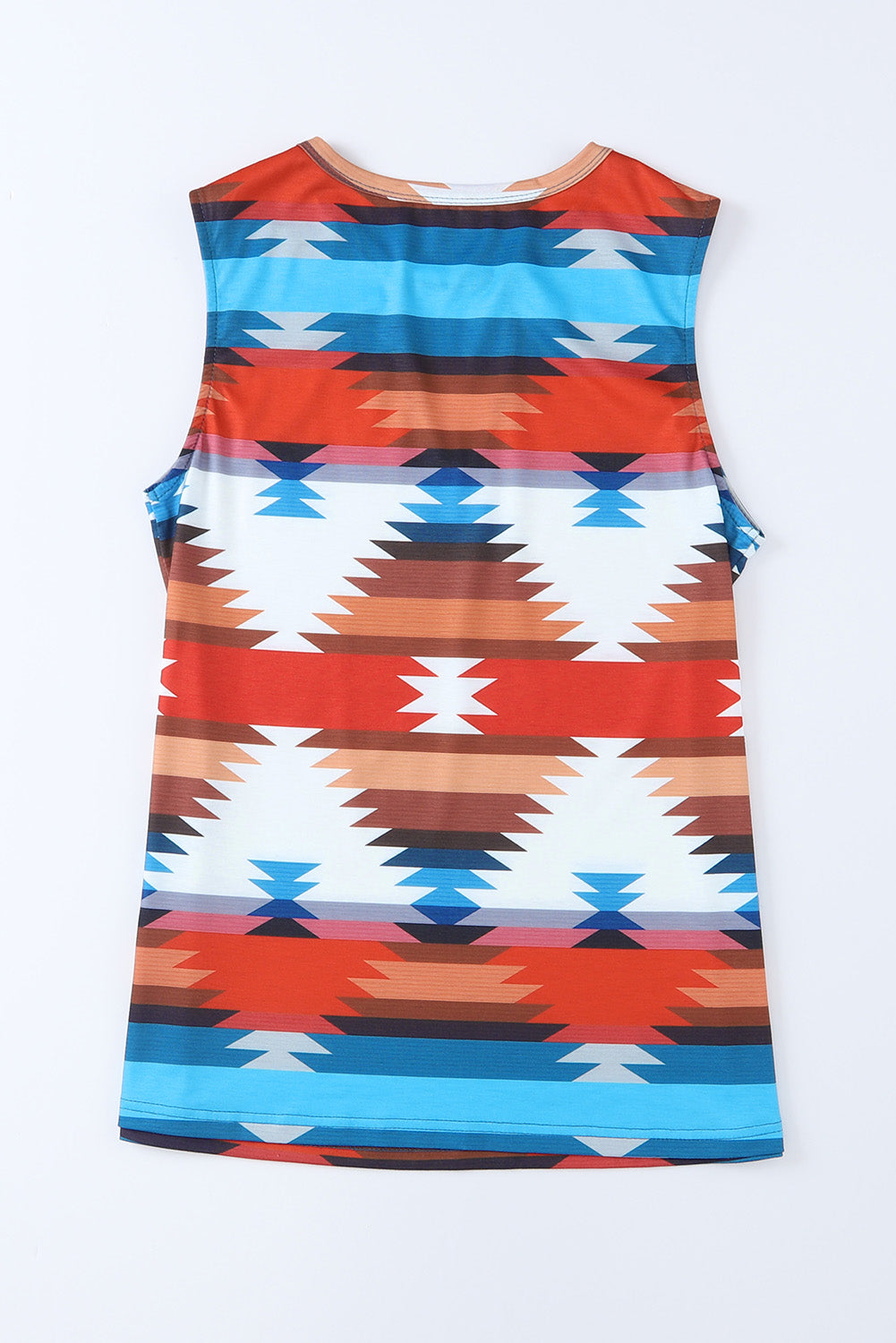 Multicolor Aztec Printed Casual Short Sleeve T-shirt