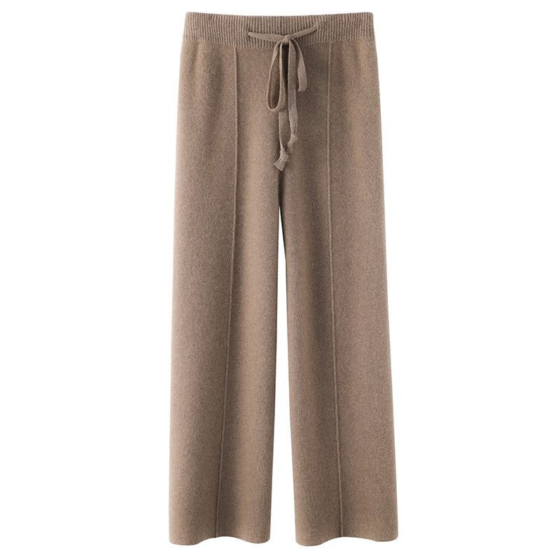 Fall And Winter Outer Wear Knitted Drooping Wide-leg Pants