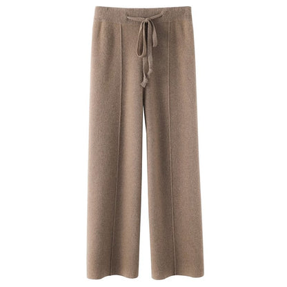 Fall And Winter Outer Wear Knitted Drooping Wide-leg Pants