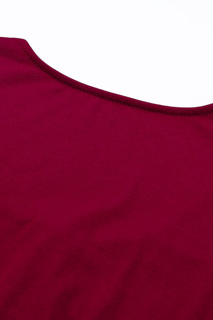 Orange Button Up High Waist Long Sleeve Dress