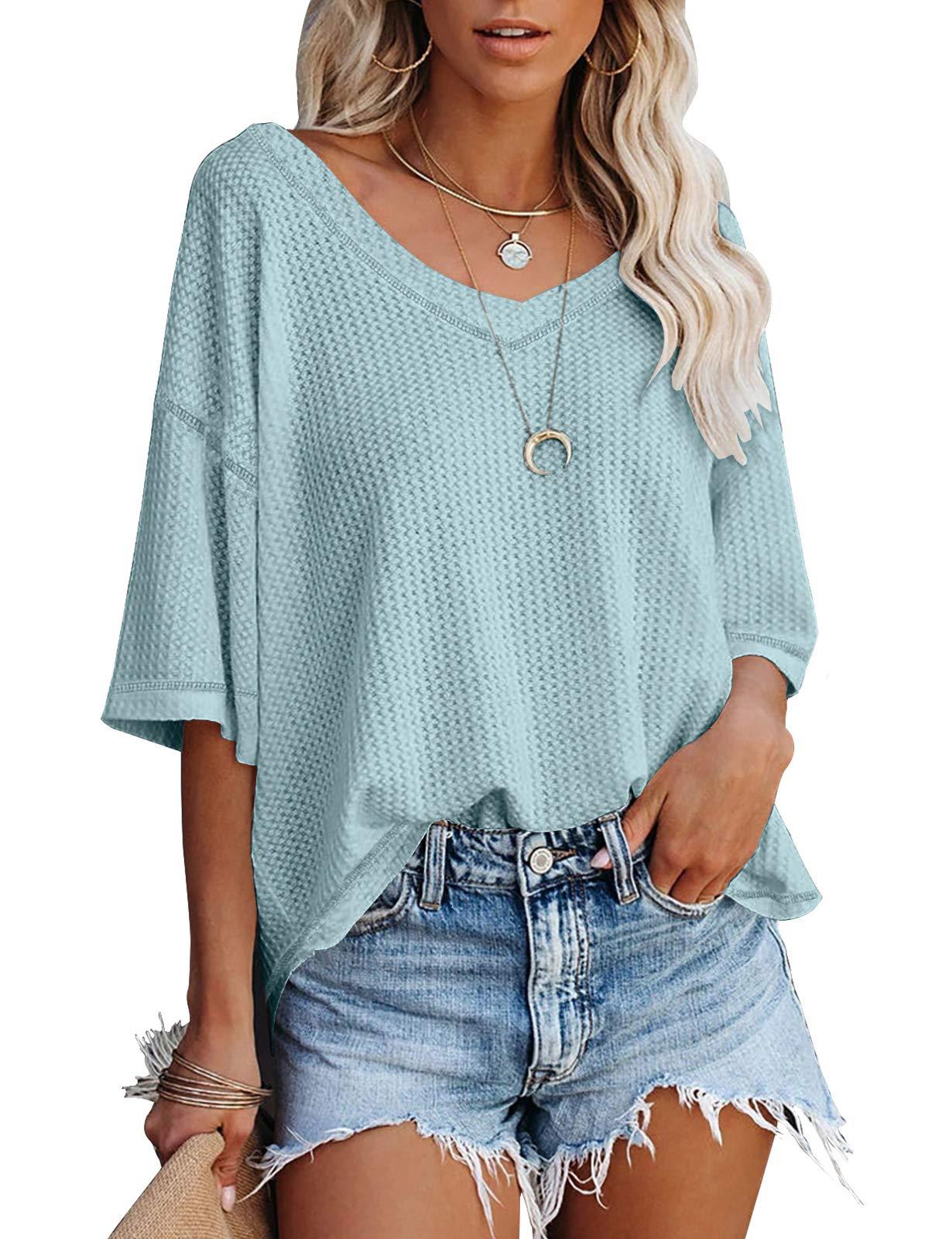 Solid Color Short Sleeve T-shirt Top Women's Clothing