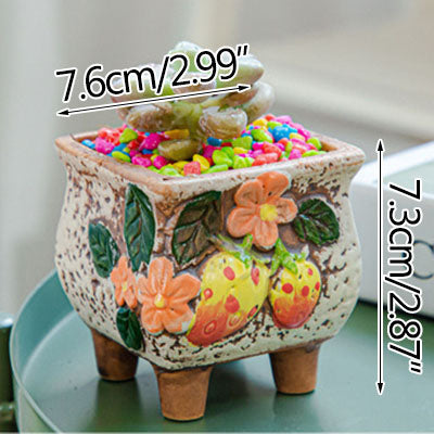 Square Creative Cute Cartoon Ceramic Succulent Pot