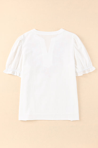 Black Floral Embroidered Ruffle Sleeve Shift Dress