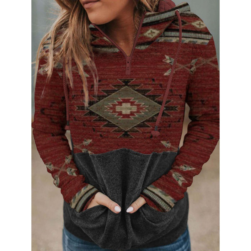 3D Printed Round Neck Sweater Urban Casual Women's Clothing
