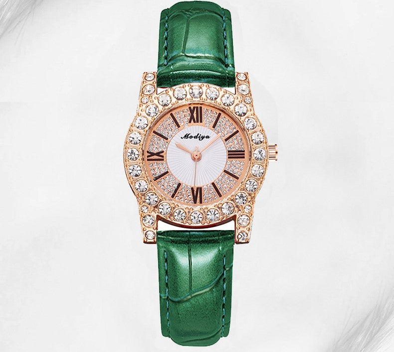 Women's Diamond-embedded Creative Watch With Roman Scale