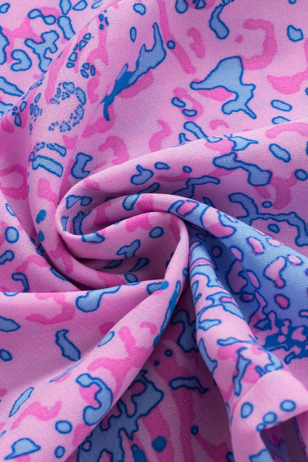 Purple Leopard Print Long Sleeve Shirt Dress