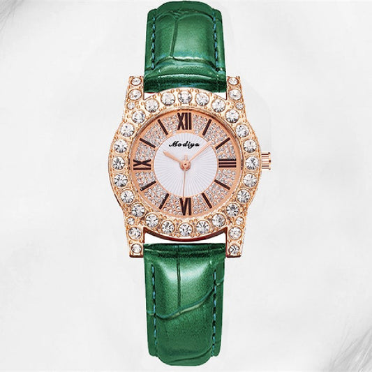 Women's Diamond-embedded Creative Watch With Roman Scale