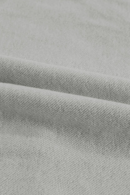 Khaki Printed Plaid Sleeve Patchwork Collared Textured Sweatshirt