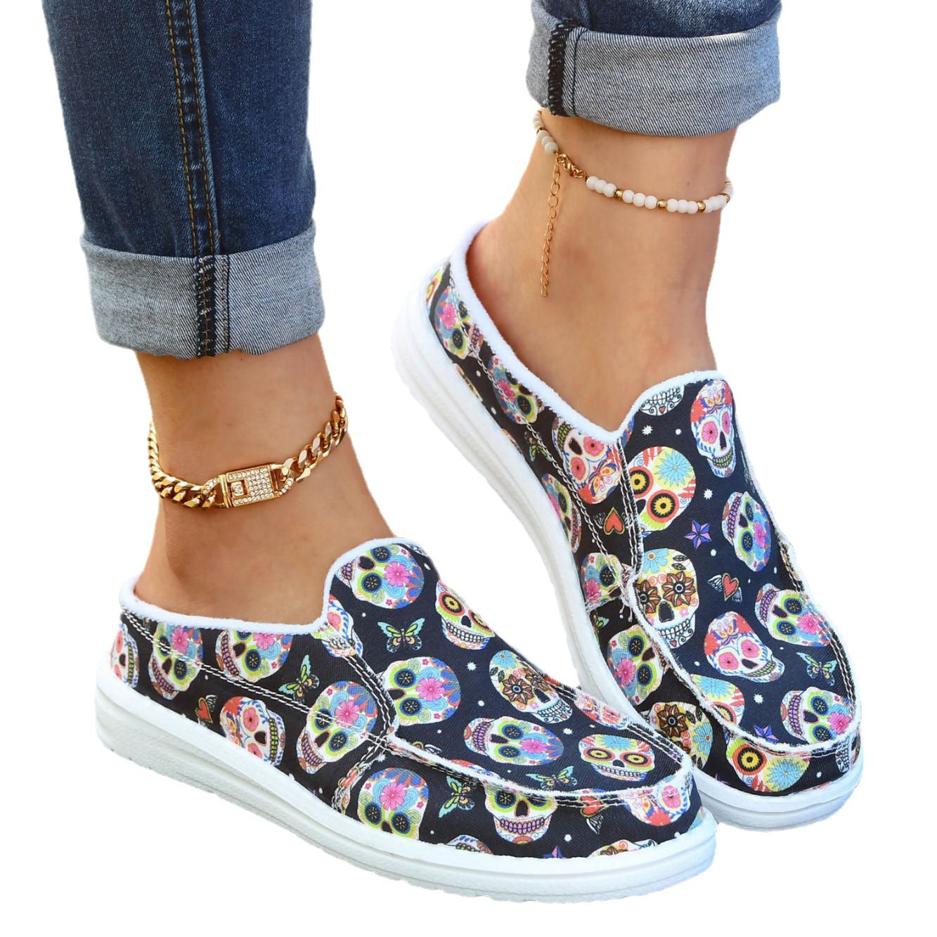 Spring And Summer New New Stylish Slippers Outer Wear Floral Cloth Shoes