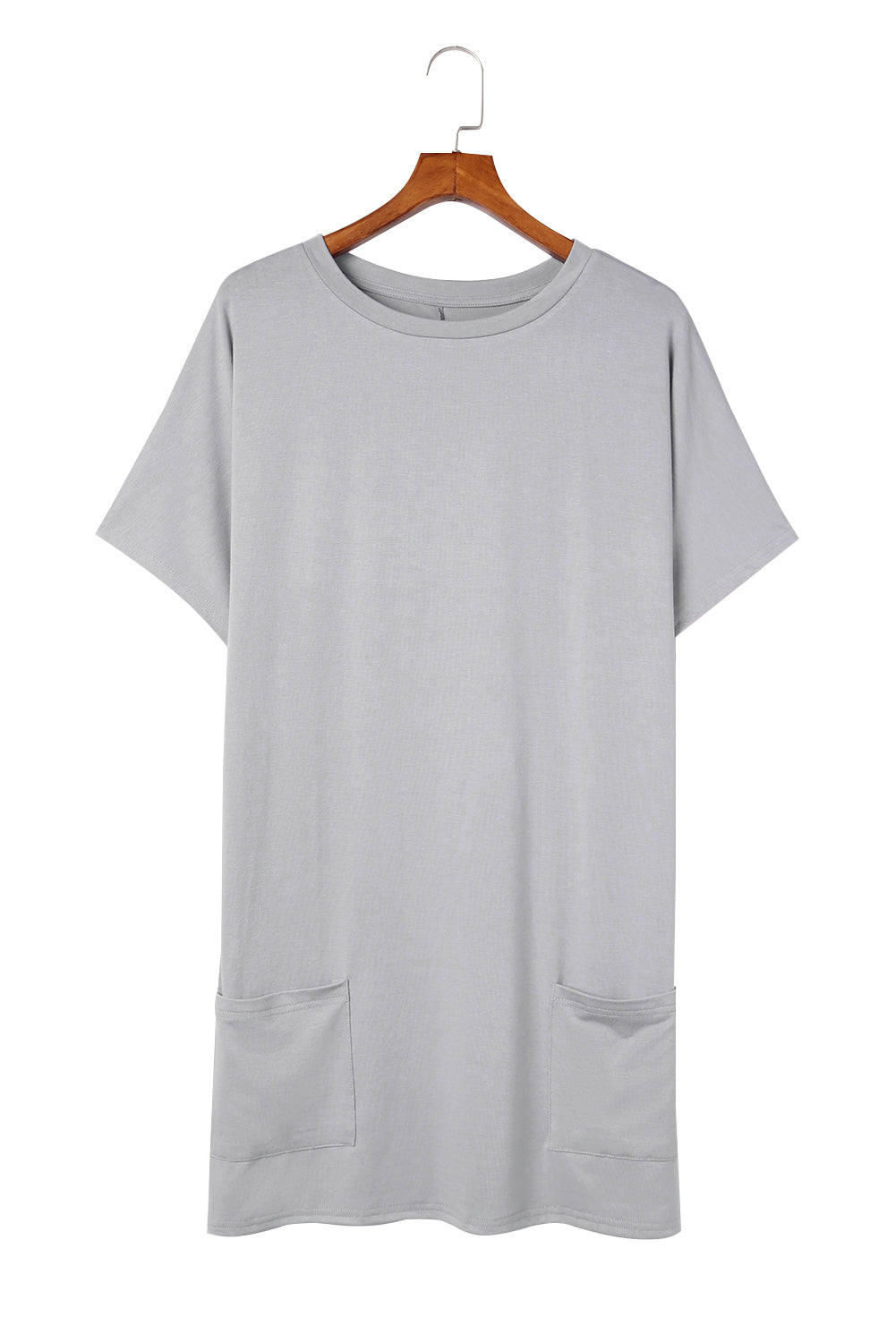 White Side Pockets Short Sleeve Tunic Top