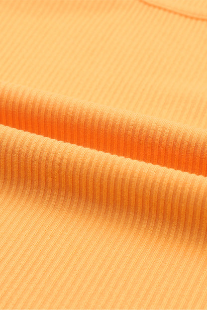 Black Plus Size Daisy Embroidered Puff Sleeve Ribbed Knit Top