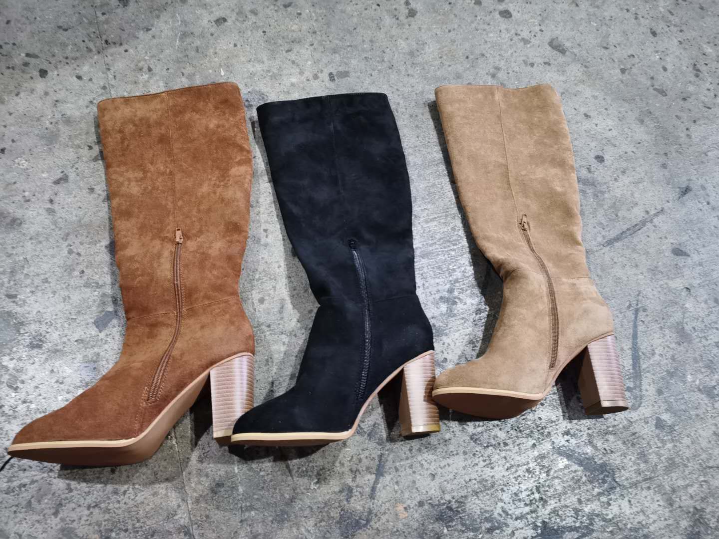 New Chunky-heel High-heeled Thigh-high Boots With A Side Zipper For Petite Women