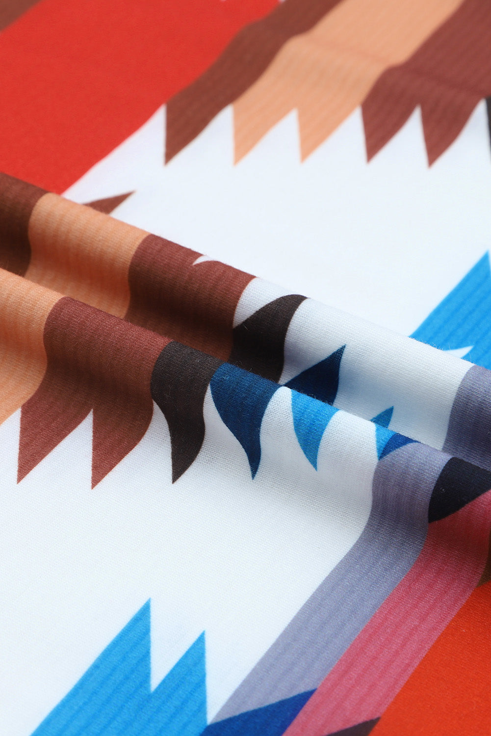 Multicolor Aztec Printed Casual Short Sleeve T-shirt