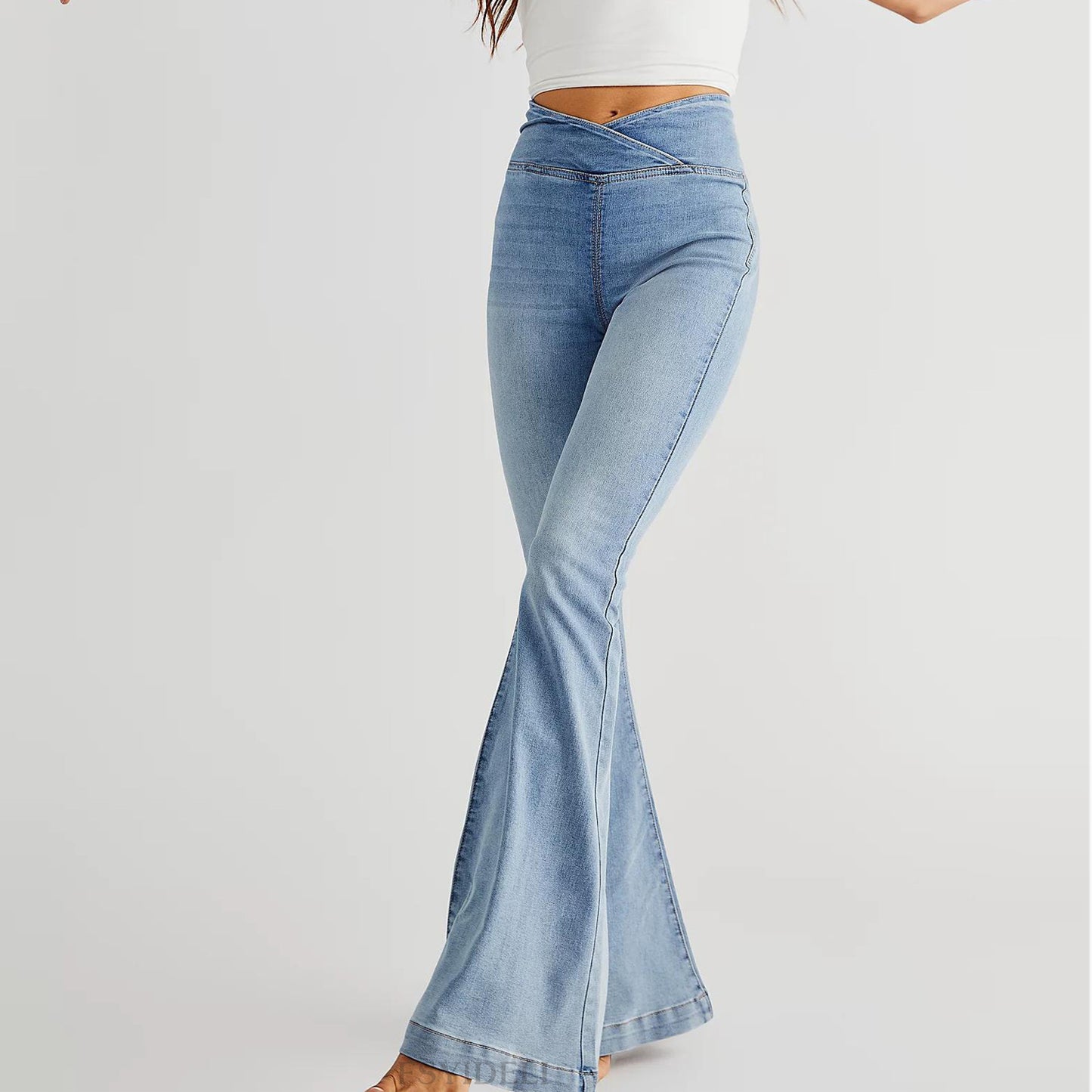 Women's Slim-fit Slimming Stretch Denim Flared Pants
