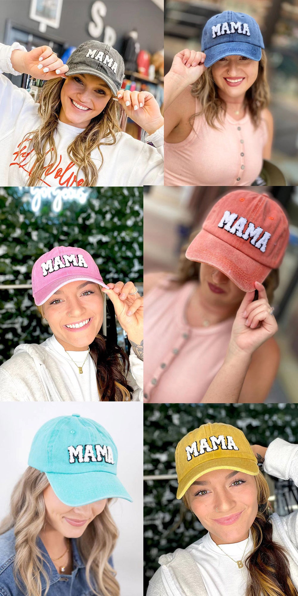 Mama Paste Cloth Embroidery Baseball Hat European And American Mother's Day Hot Sale Worn Looking Washed-out Solid Color Peaked Hat Women