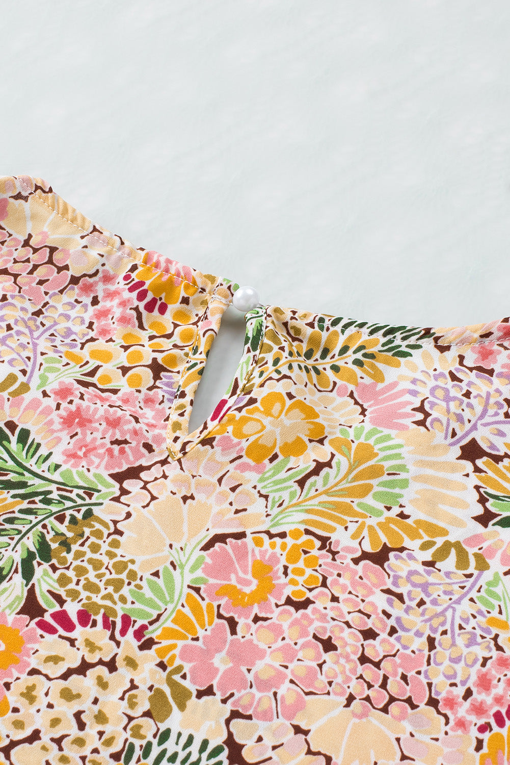 Red Cakewalk Floral Smocked Blouse