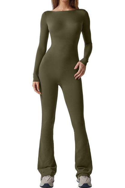Women's Fashion Long Sleeve Belly-contracting Jumpsuit