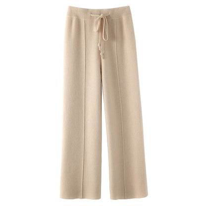 Fall And Winter Outer Wear Knitted Drooping Wide-leg Pants